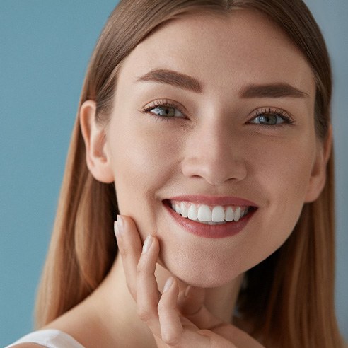 Smiling woman with bright white teeth